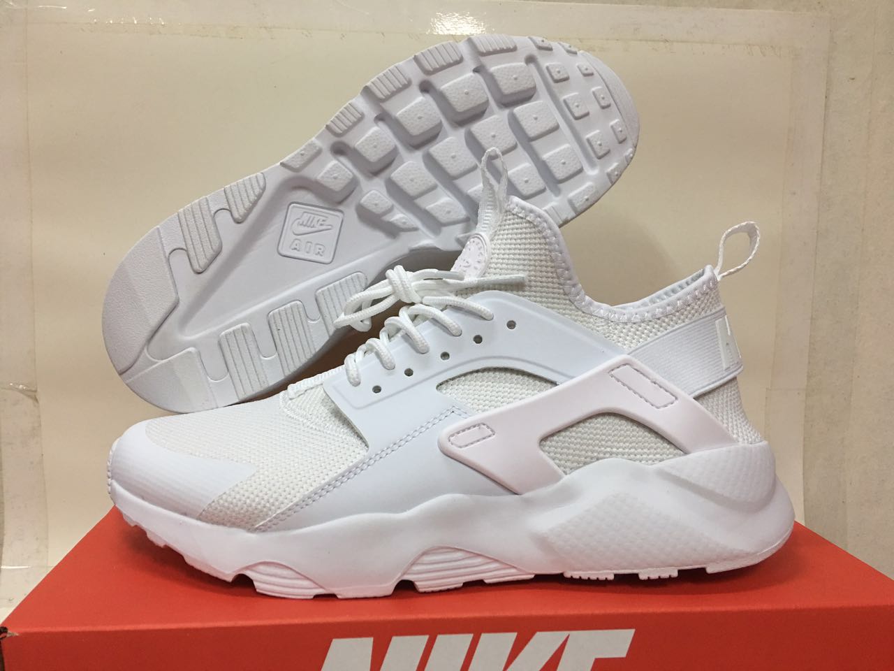 Women Nike Air Huarache 6 Knit All White Shoes